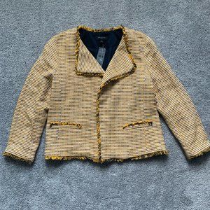 NWT Summery Yellow Plaid Blazer